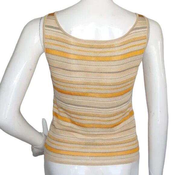 ESCADA Twin Set, 4/6, Jacket/Tank, Golden yellow/Tan Stripes, Magnetic clasps - Picture 11 of 15